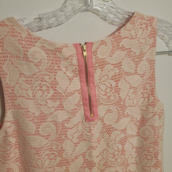 H&M | Women's Pink and White Lace Sleeveless Mini Dress or Tunic Top (Size XS) - Picture 11 of 15